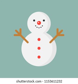 snowman flat icon, Christmas theme set
