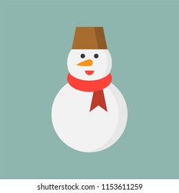 snowman flat icon, Christmas theme set