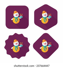 snowman flat icon with long shadow, eps10