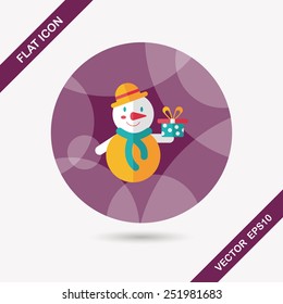 snowman flat icon with long shadow, eps10