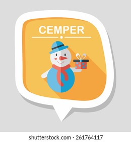 snowman flat icon with long shadow, eps10