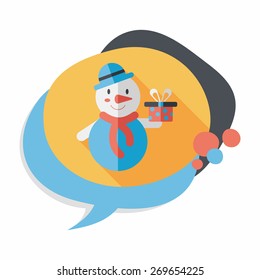 snowman flat icon with long shadow, eps10