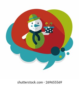 snowman flat icon with long shadow, eps10
