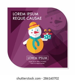 snowman flat icon with long shadow, eps10