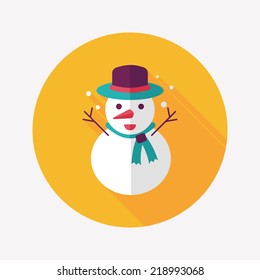 snowman flat icon with long shadow,eps10