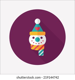 snowman flat icon with long shadow,eps10