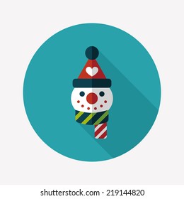 snowman flat icon with long shadow,eps10
