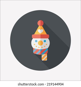 snowman flat icon with long shadow,eps10