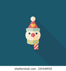 snowman flat icon with long shadow,eps10