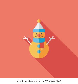 snowman flat icon with long shadow,eps10