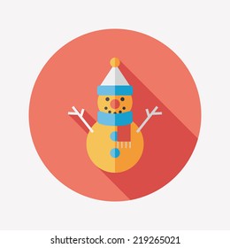 snowman flat icon with long shadow,eps10