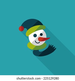 snowman flat icon with long shadow,eps10