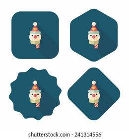 snowman flat icon with long shadow,eps10