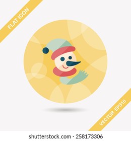 snowman flat icon with long shadow,eps10