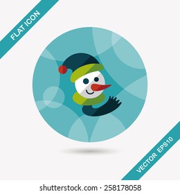 snowman flat icon with long shadow,eps10