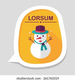 snowman flat icon with long shadow,eps10