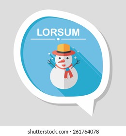 snowman flat icon with long shadow,eps10