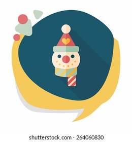snowman flat icon with long shadow,eps10