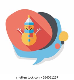 snowman flat icon with long shadow,eps10