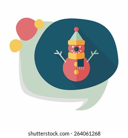 snowman flat icon with long shadow,eps10