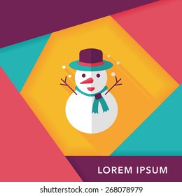 snowman flat icon with long shadow,eps10
