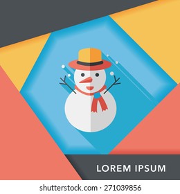 snowman flat icon with long shadow,eps10