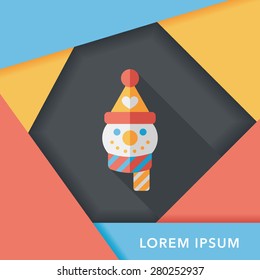 snowman flat icon with long shadow,eps10