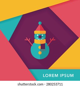 snowman flat icon with long shadow,eps10