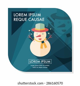 snowman flat icon with long shadow,eps10