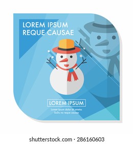 snowman flat icon with long shadow,eps10