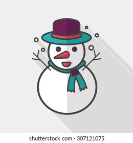 snowman flat icon with long shadow,eps10
