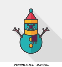 snowman flat icon with long shadow,eps10