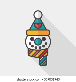 snowman flat icon with long shadow,eps10