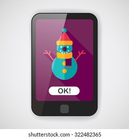 snowman flat icon with long shadow,eps10