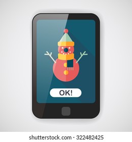 snowman flat icon with long shadow,eps10