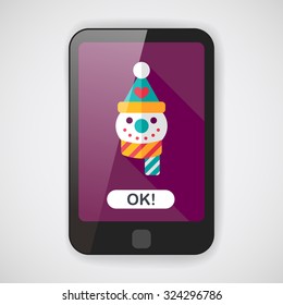 snowman flat icon with long shadow,eps10