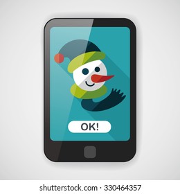 snowman flat icon with long shadow,eps10