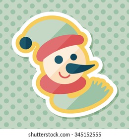 snowman flat icon with long shadow,eps10
