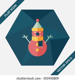 snowman flat icon with long shadow,eps10