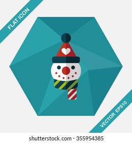 snowman flat icon with long shadow,eps10