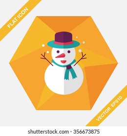 snowman flat icon with long shadow,eps10