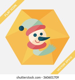 snowman flat icon with long shadow,eps10