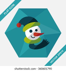 snowman flat icon with long shadow,eps10