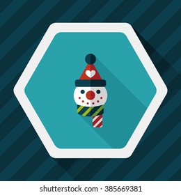 snowman flat icon with long shadow,eps10