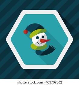 snowman flat icon with long shadow,eps10