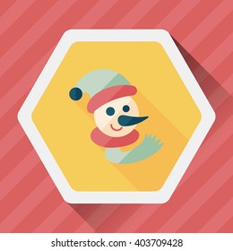 snowman flat icon with long shadow,eps10