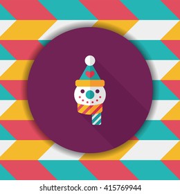 snowman flat icon with long shadow,eps10