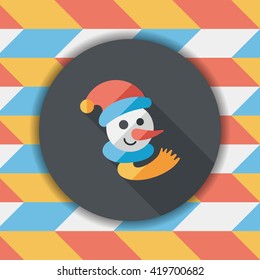 snowman flat icon with long shadow,eps10
