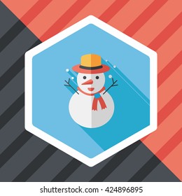 snowman flat icon with long shadow,eps10