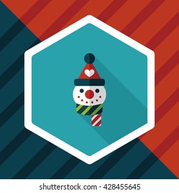 snowman flat icon with long shadow,eps10